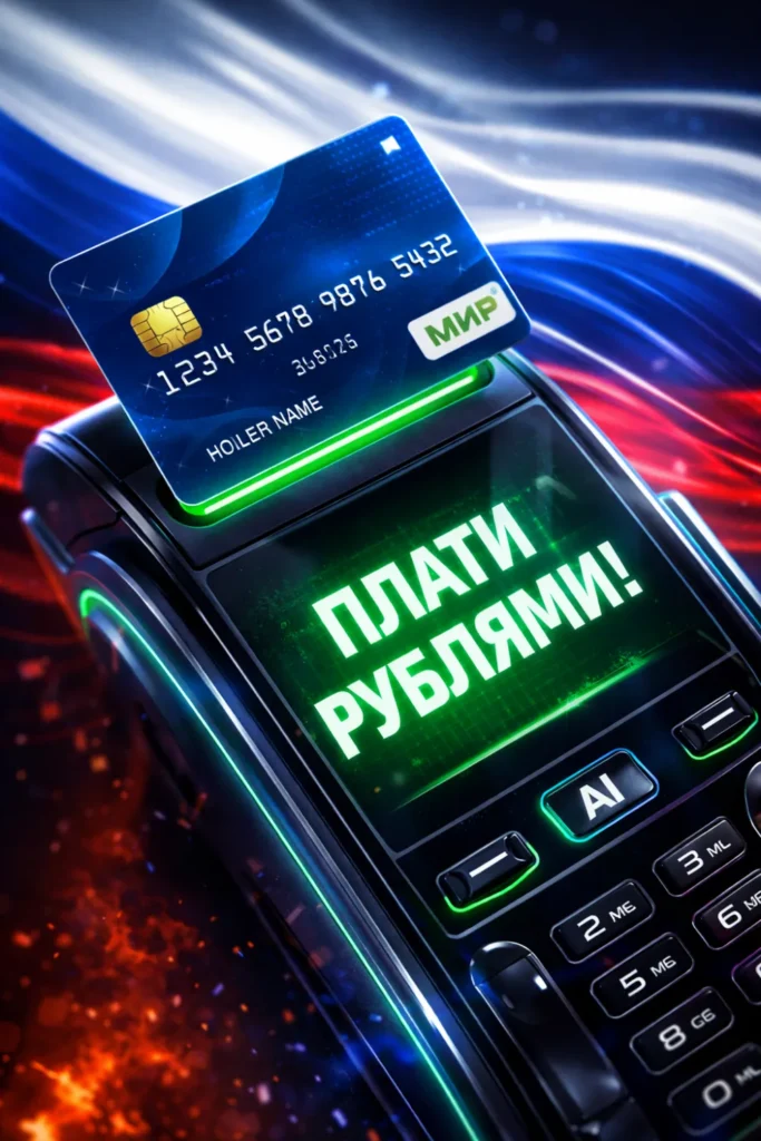 Карта МИР на терминале оплаты. Оплата нейросетей в России 2026.